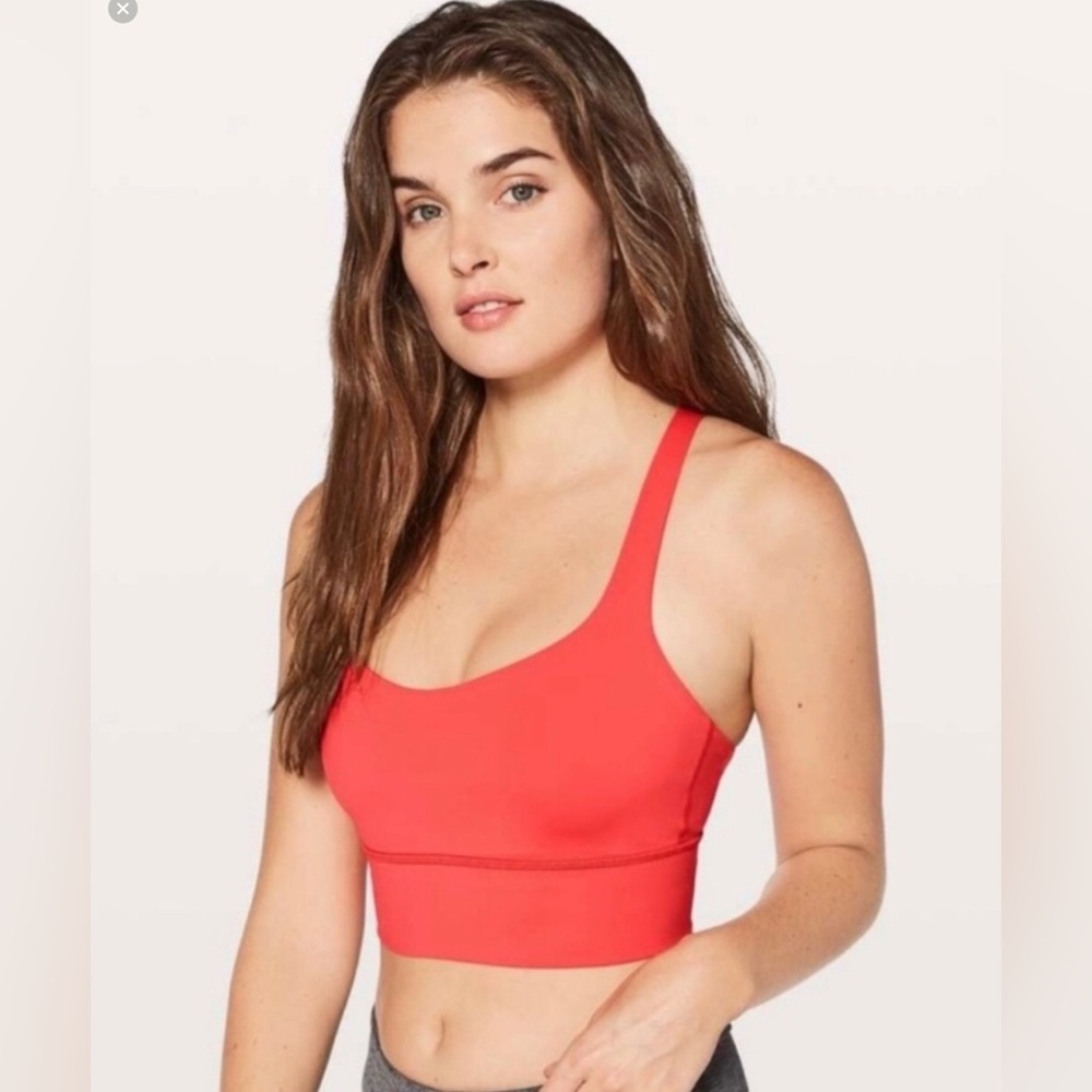 🌼Lululemon Free To Be Bra Long‎ Line Vivid Flame Size 10